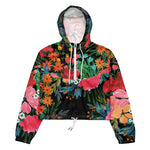 Women’s cropped windbreaker Elegant Pink watercolor Floral Bouquet Summer Rose Women's Cropped Windbreaker