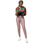 Women’s cropped windbreaker Elegant Pink watercolor Floral Bouquet Summer Rose Women's Cropped Windbreaker
