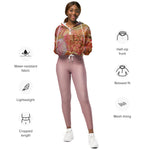 Women’s cropped windbreaker Field of Roses Gold Highlights Summer Rose Women's Cropped Windbreaker