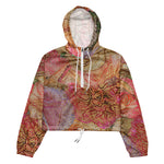 Women’s cropped windbreaker Field of Roses Gold Highlights Summer Rose Women's Cropped Windbreaker