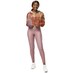 Women’s cropped windbreaker Field of Roses Gold Highlights Summer Rose Women's Cropped Windbreaker