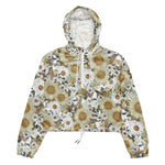 Women’s cropped windbreaker Floral Country Flower Summer Rose Women's Cropped Windbreaker