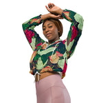 Women’s cropped windbreaker Beautiful Floral pretty Roses Garden Summer Rose Women's Cropped Windbreaker