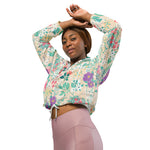 Women’s cropped windbreaker Beautiful Pink Roses Floral Summer Rose Women's Cropped Windbreaker