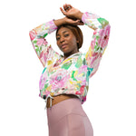 Women’s cropped windbreaker Classy Watercolor Rose Floral Summer Rose Women's Cropped Windbreaker