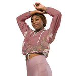 Women’s cropped windbreaker Dusty Rose Blush Pink Watercolor Floral Elegant Summer Rose Women's Cropped Windbreaker