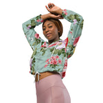 Women’s cropped windbreaker Elegant Modern Floral Summer Rose Women's Cropped Windbreaker
