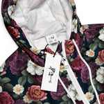 Women’s cropped windbreaker Beautiful Floral Flowers Pattern Summer Rose Women's Cropped Windbreaker