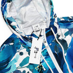 Women’s cropped windbreaker Blue Indigo Floral Flowers Rose Summer Rose Women's Cropped Windbreaker