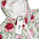 Women’s cropped windbreaker Classy Floral Pattern Pink Rose Garden Summer Rose Women's Cropped Windbreaker