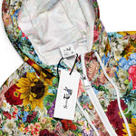 Women’s cropped windbreaker Colorful Vintage Floral Tissue Summer Rose Women's Cropped Windbreaker