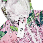 Women’s cropped windbreaker Cute Girly Blush Pink and White Floral Summer Rose Women's Cropped Windbreaker
