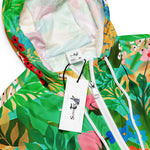 Women’s cropped windbreaker Cute Watercolor Red & Yellow Floral Biscay Summer Rose Women's Cropped Windbreaker
