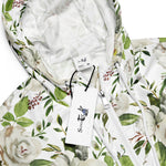 Women’s cropped windbreaker Elegant Antique White Rose Botanical Pattern Summer Rose Women's Cropped Windbreaker