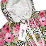 Women’s cropped windbreaker Elegant Leopard and Rose Floral Summer Rose Women's Cropped Windbreaker