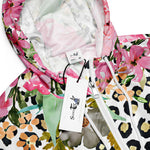 Women’s cropped windbreaker Elegant leopard print and floral Summer Rose Women's Cropped Windbreaker