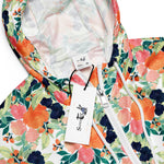Women’s cropped windbreaker Elegant Pink Blue & Orange Floral Watercolor Summer Rose Women's Cropped Windbreaker