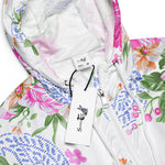 Women’s cropped windbreaker Elegant Pink Roses Watercolor Floral Pattern Summer Rose Women's Cropped Windbreaker