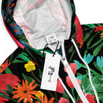 Women’s cropped windbreaker Elegant Pink watercolor Floral Bouquet Summer Rose Women's Cropped Windbreaker