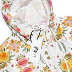 Women’s cropped windbreaker Fashion Watercolor Floral Rose Yellow and Pink Summer Rose Women's Cropped Windbreaker