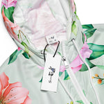 Women’s cropped windbreaker Floral Pattern Flower Summer Rose Women's Cropped Windbreaker