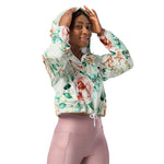 Women’s cropped windbreaker Beautiful Flowers Floral Pattern Summer Rose Women's Cropped Windbreaker