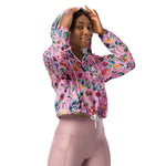 Women’s cropped windbreaker Colorful Assorted Flowers Summer Rose Women's Cropped Windbreaker