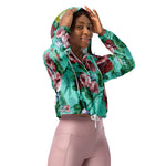 Women’s cropped windbreaker Colorful Roses & Flowers Garden Summer Rose Women's Cropped Windbreaker