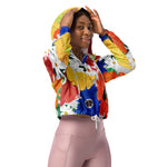 Women’s cropped windbreaker Colorful Spring Floral Summer Rose Women's Cropped Windbreaker