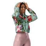 Women’s cropped windbreaker Elegant Modern Floral Summer Rose Women's Cropped Windbreaker