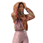 Women’s cropped windbreaker Field of Roses Gold Highlights Summer Rose Women's Cropped Windbreaker