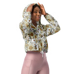 Women’s cropped windbreaker Floral Country Flower Summer Rose Women's Cropped Windbreaker