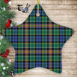 Allison Tartan Ornament Star Ornament, Christmas Star Decorations, ceramic ornament, Plaid Star Ceramic Ornament, Christmas Ornament Decorations Gift