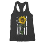 American Flag Art Sunflower Flip Flop Hippie Apparel Women Women's Tank Top - Scotstee Shop