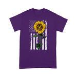 Scotstee Shop - American Flag Art Sunflower Hairstylist Hippie Apparel Women Sunflower 4th Of July Shirt