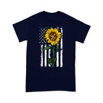 Scotstee Shop - American Flag Art Sunflower Hairstylist Hippie Apparel Women Sunflower 4th Of July Shirt