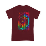 Scotstee Shop - American Flag Autism Awareness Teacher Mom Support Tie Dye 4th Of July Shirt autism awareness shirts