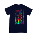 Scotstee Shop - American Flag Autism Awareness Teacher Mom Support Tie Dye 4th Of July Shirt autism awareness shirts