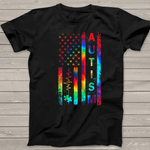 Scotstee Shop - American Flag Autism Awareness Teacher Mom Support Tie Dye 4th Of July Shirt autism awareness shirts