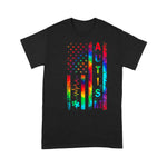 Scotstee Shop - American Flag Autism Awareness Teacher Mom Support Tie Dye 4th Of July Shirt autism awareness shirts