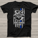Scotstee Shop - American Flag Blue Thin Line Apparel School Resource Officer 4th Of July Shirt Blue Line Flag Shirts