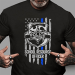 Scotstee Shop - American Flag Blue Thin Line Apparel School Resource Officer 4th Of July Shirt Blue Line Flag Shirts