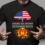 Scotstee Shop - American Flag Shirt 4th Of July Shirt Grown with South Vietnamese Roots Vietnam