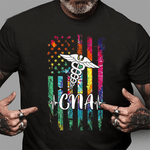 Scotstee Shop - American Flag Tie Dye CNA Costume Nurse Day Nursing 4th Of July Shirt Nurse 4th of July Shirt
