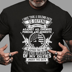 Scotstee Shop - American Oath Defend The Constitution Army Veteran 4th Of July Shirt Army Veteran Shirts military Oath T Shirts Army Shirts