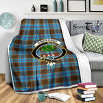 Scotstee Shop Tartan Plaid Blanket Anderson Clan Crest Badge Scottish Tartan Plaid Sherpa Blanket
