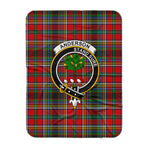 Scotstee Shop Tartan Plaid Blanket Anderson Of Arbrake Clan Crest Badge Scottish Tartan Plaid Sherpa Blanket