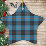 Angus Ancient Tartan Ornament Star Ornament, Christmas Star Decorations, ceramic ornament, Plaid Star Ceramic Ornament, Christmas Ornament Decorations Gift
