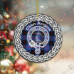 Angus Modern Clan Tartan Crest Badge Plaid Ornament Gift. Christmas Tree Ornament Angus Clan Tartan Ornament Great Christmas Ornaments Gift - Scotstee Shop