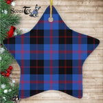 Angus Modern Tartan Ornament Star Ornament, Christmas Star Decorations, ceramic ornament, Plaid Star Ceramic Ornament, Christmas Ornament Decorations Gift